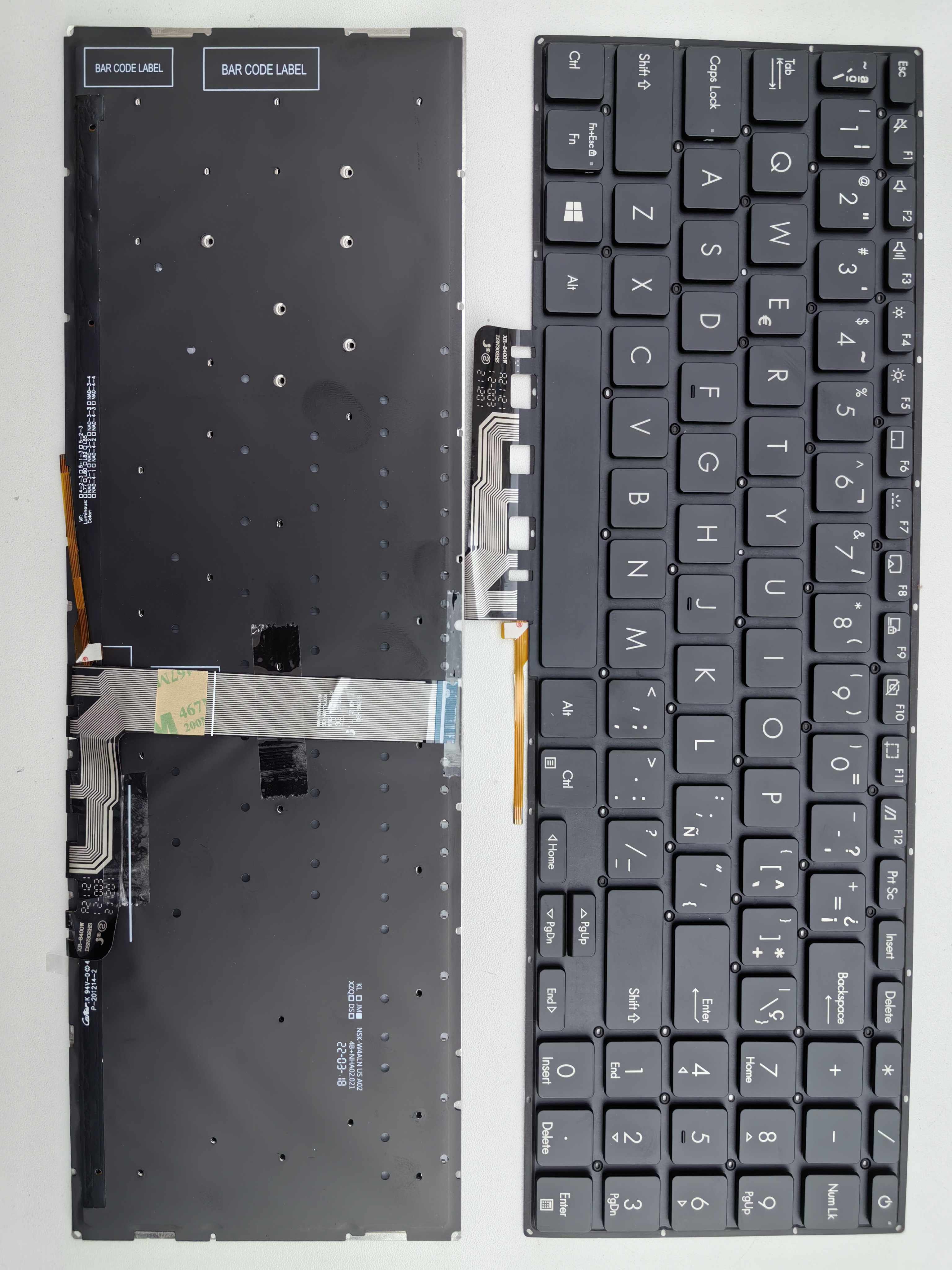 Picture of New Replacement Laptop Keyboard For ASUS UX535/small carriage return ZEBBOOK PRO 15 UX535 BLACK Backlit (OEM) SP Layout